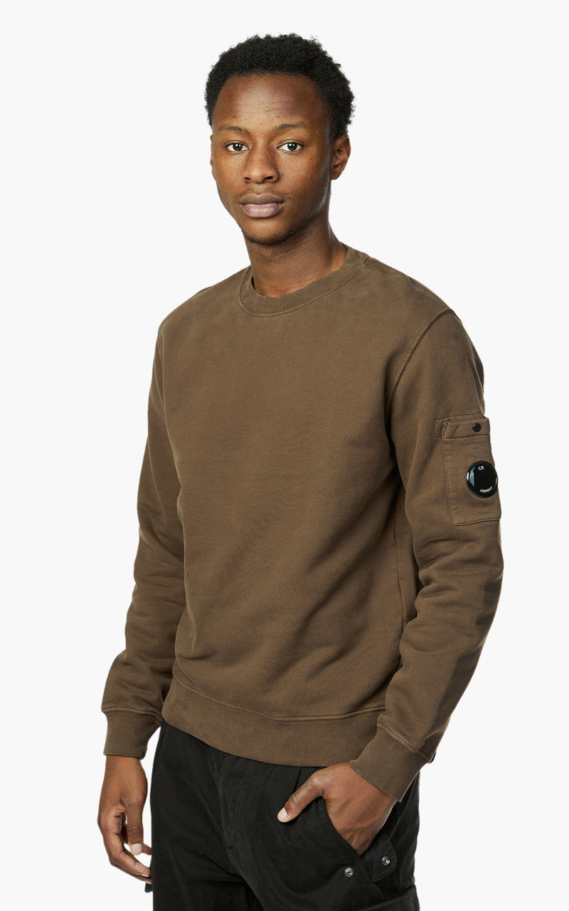 C.P. Company Diagonal Brushed & Emerized Diagonal Fleece Sweatshirt Ivy Green
