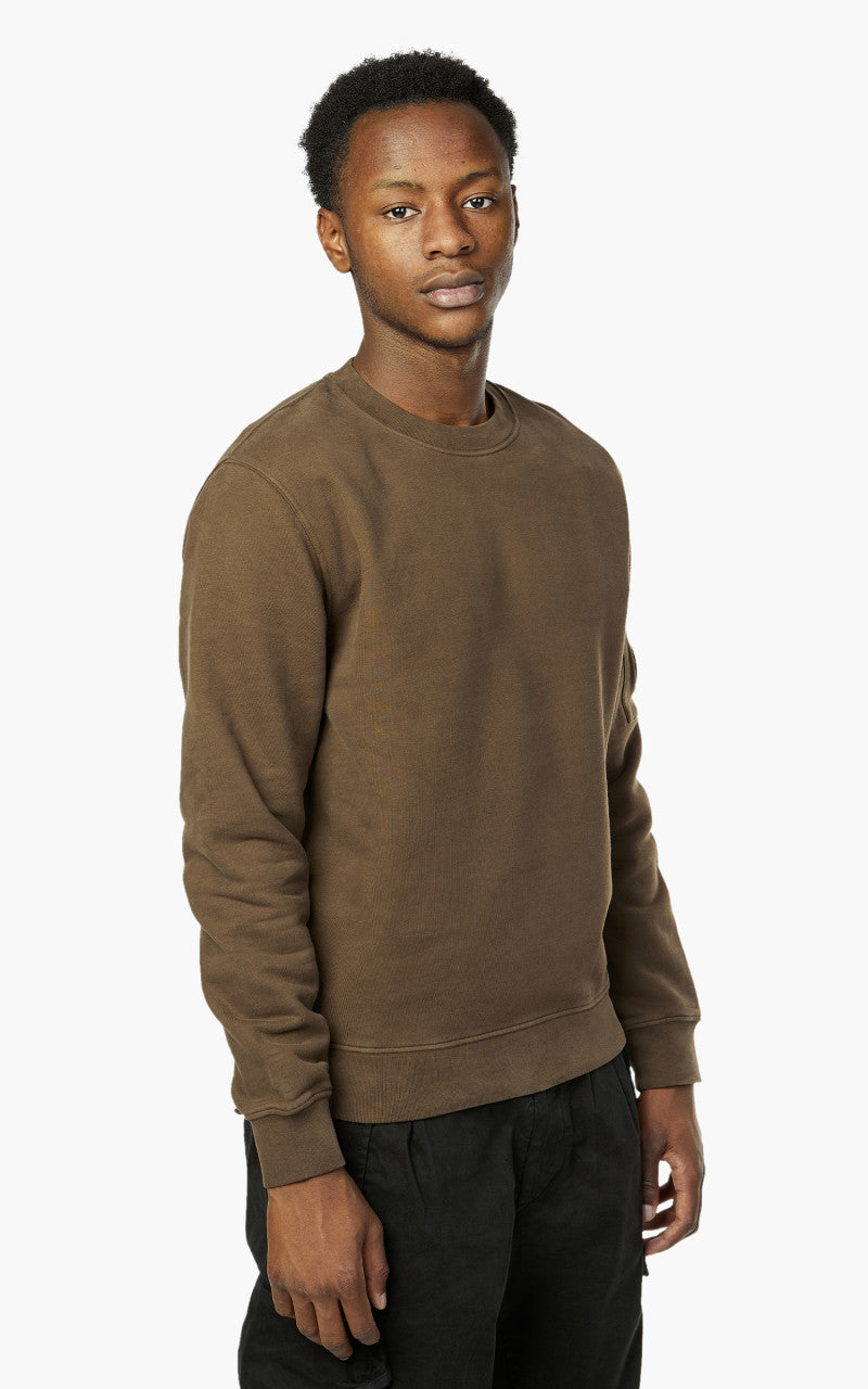 C.P. Company Diagonal Brushed & Emerized Diagonal Fleece Sweatshirt Ivy Green