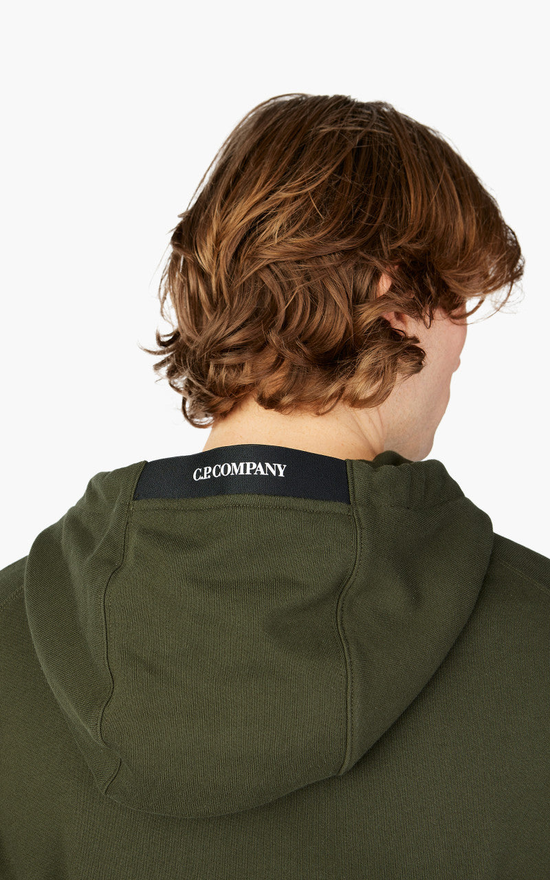 C.P. Company Diagonal Raised Fleece Hoodie Ivy Green