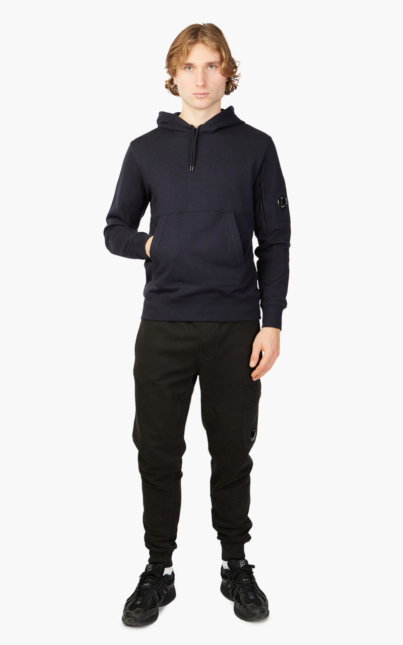 C.P. Company Diagonal Raised Fleece Hoodie Total Eclipse