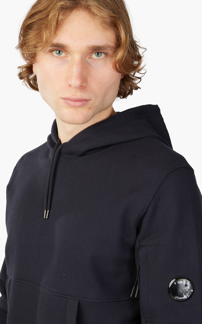 C.P. Company Diagonal Raised Fleece Hoodie Total Eclipse
