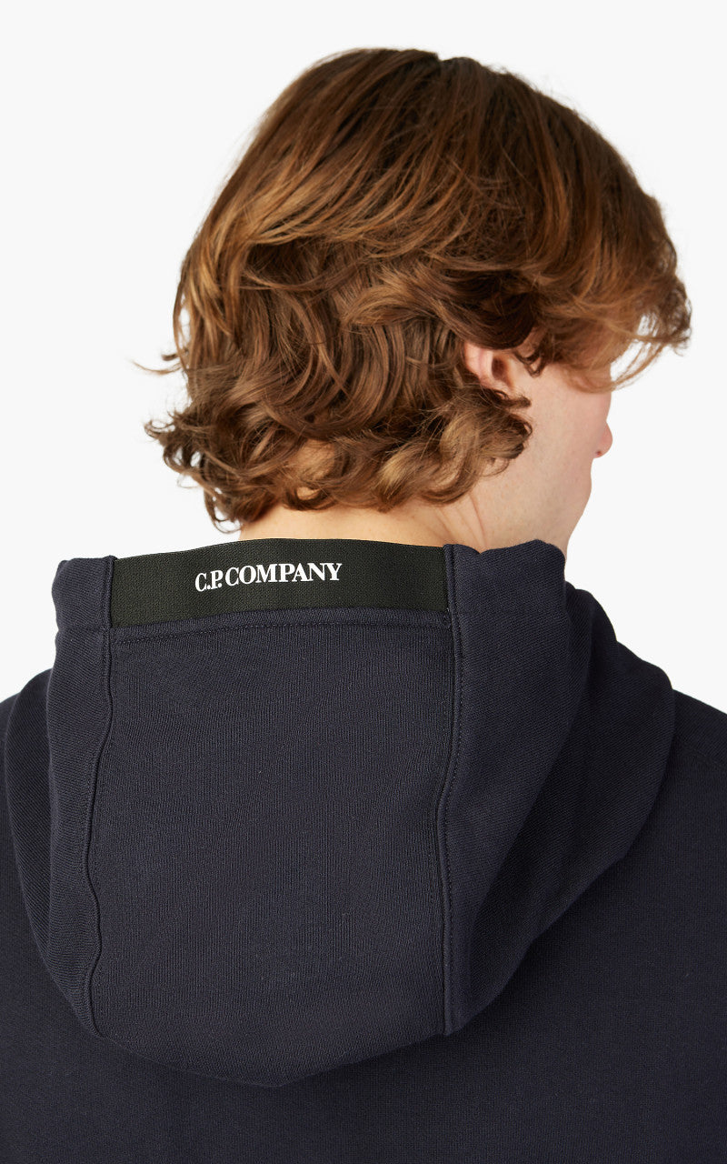 C.P. Company Diagonal Raised Fleece Hoodie Total Eclipse