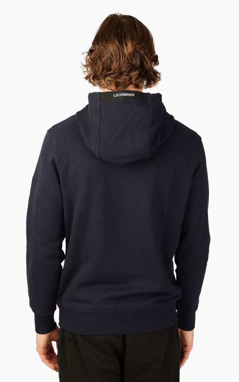 C.P. Company Diagonal Raised Fleece Hoodie Total Eclipse
