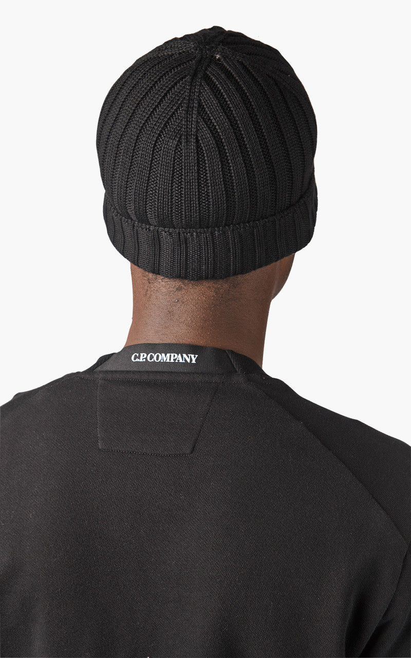 C.P. Company Knit Cap Extra Fine Merino Wool Black