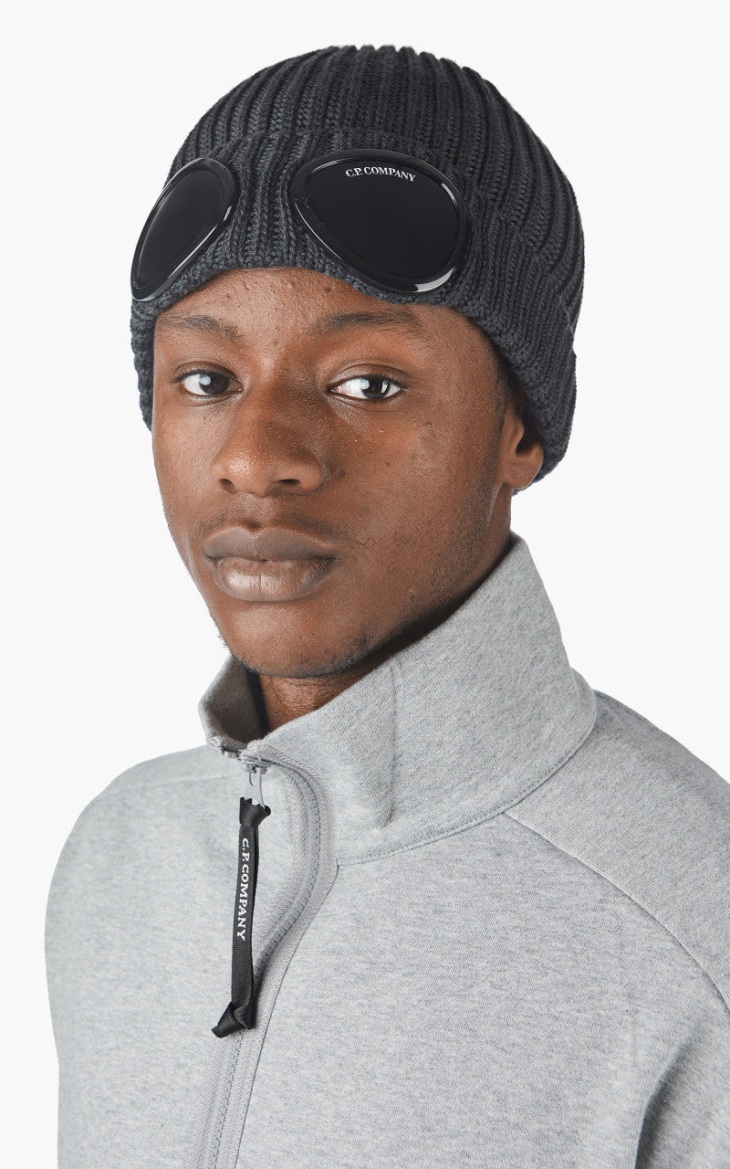 C.P. Company Diagonal Raised Fleece Half Zip Jumper Grey Melange