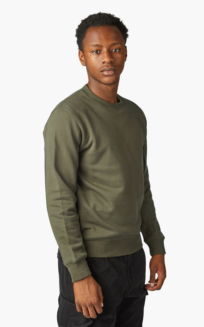 C.P. Company Diagonal Raised Fleece Jumper Ivy Green