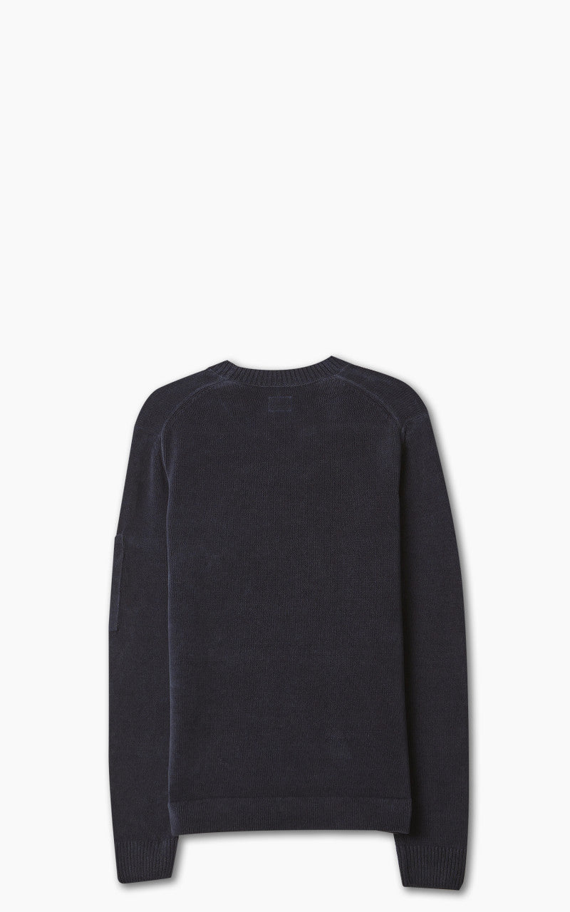 C.P. Company Chenille Cotton Crew Neck Knit Total Eclipse