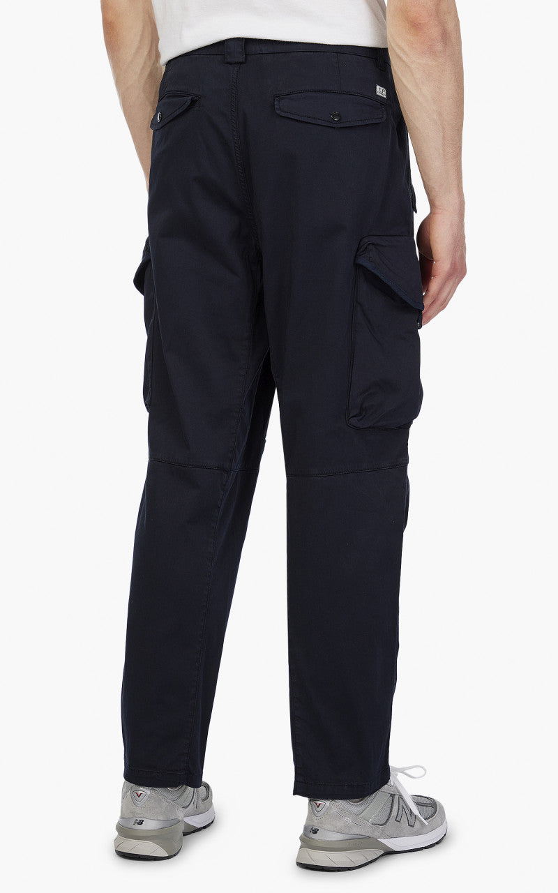 C.P. Company Stretch Sateen Loose Fit Cargo Pants Total Eclipse