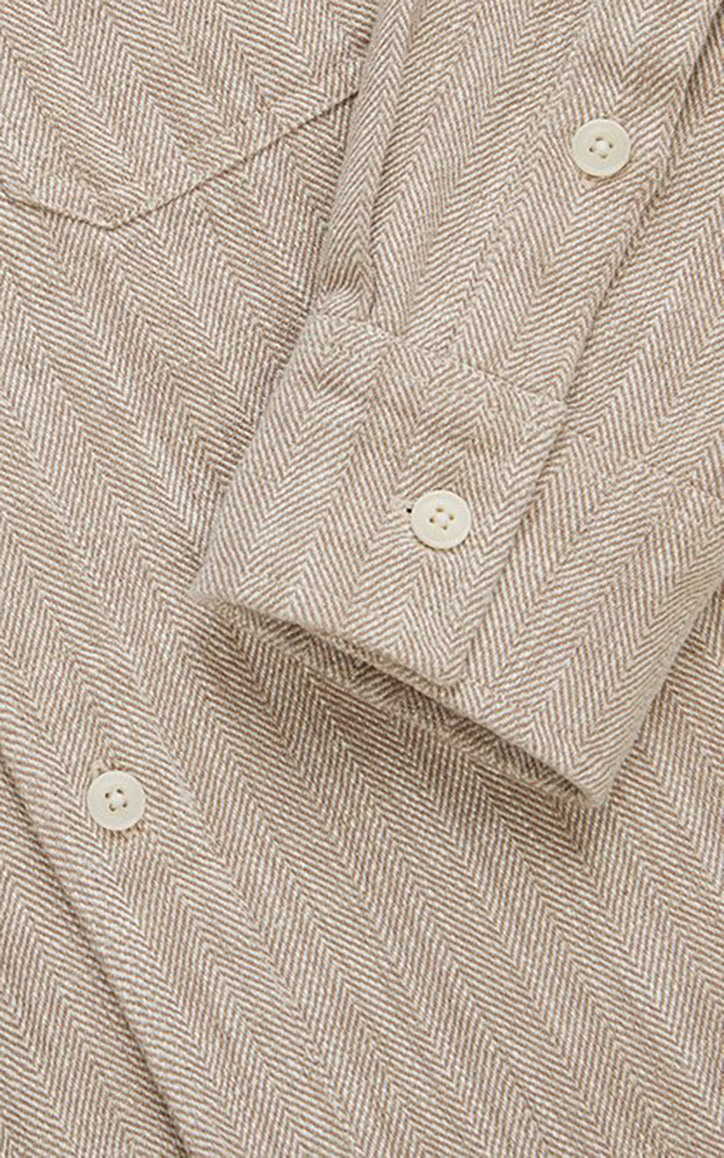 3sixteen Camp Shirt HBT Cotton/Linen Ecru