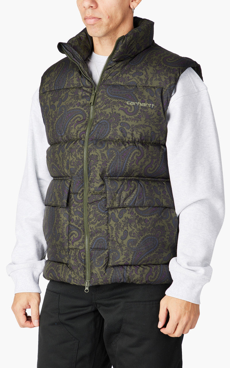 Carhartt WIP Springfield Vest Paisley Print Plant/Black
