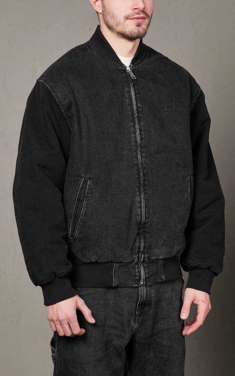 Carhartt WIP Paxon Bomber Maitland Denim Black/Black Stone Washed
