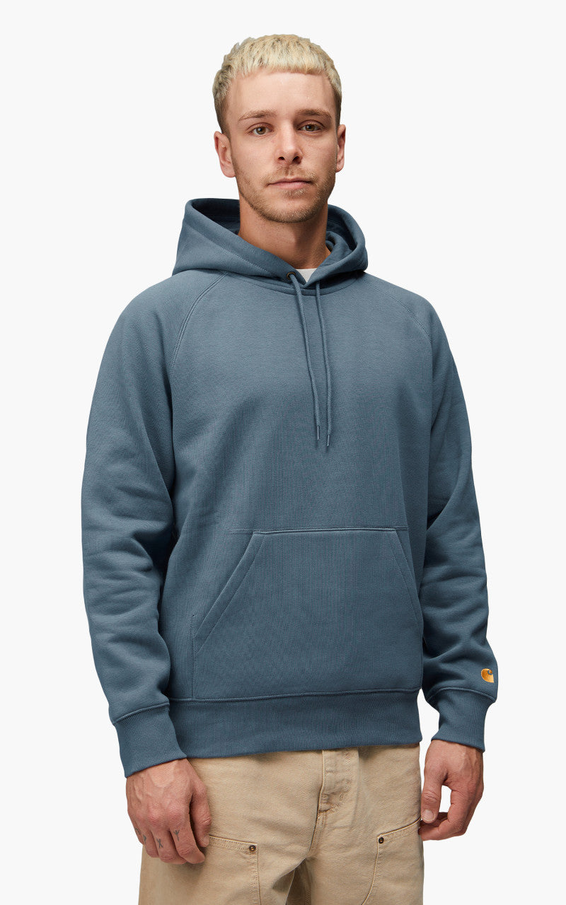 Carhartt WIP Hooded Chase Sweatshirt Storm Blue/Gold
