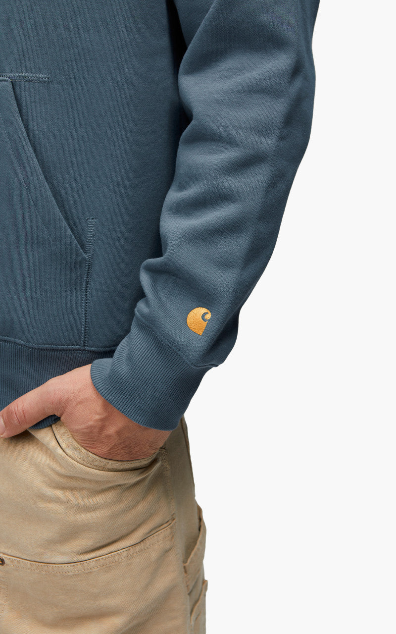 Carhartt WIP Hooded Chase Sweatshirt Storm Blue/Gold