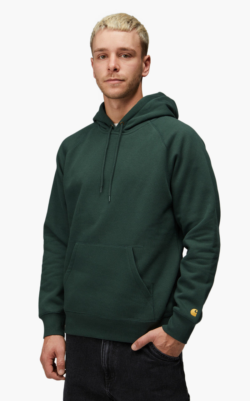 Carhartt WIP Hooded Chase Sweatshirt Juniper/Gold