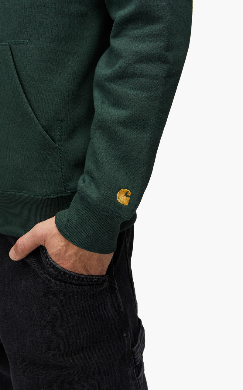 Carhartt WIP Hooded Chase Sweatshirt Juniper/Gold
