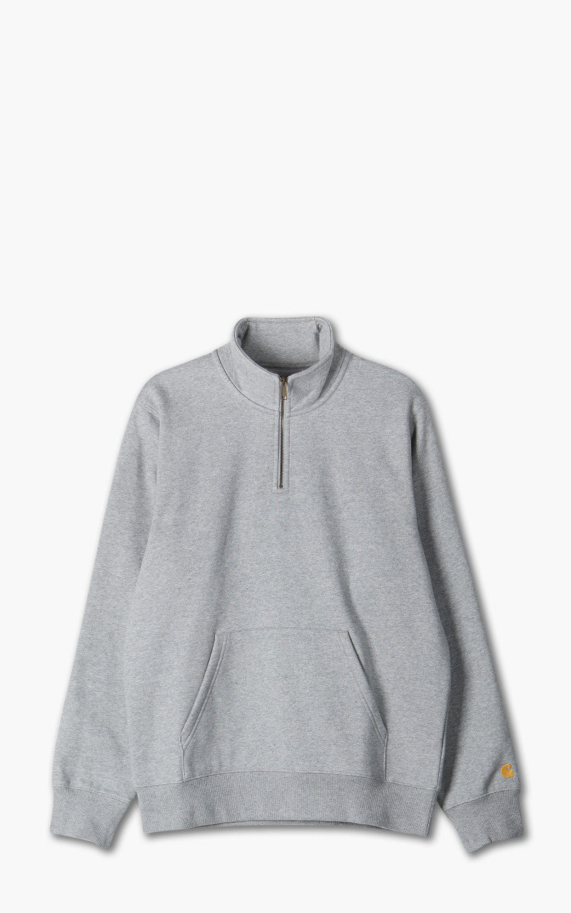 Carhartt WIP Chase Neck Zip Sweatshirt Grey/Gold