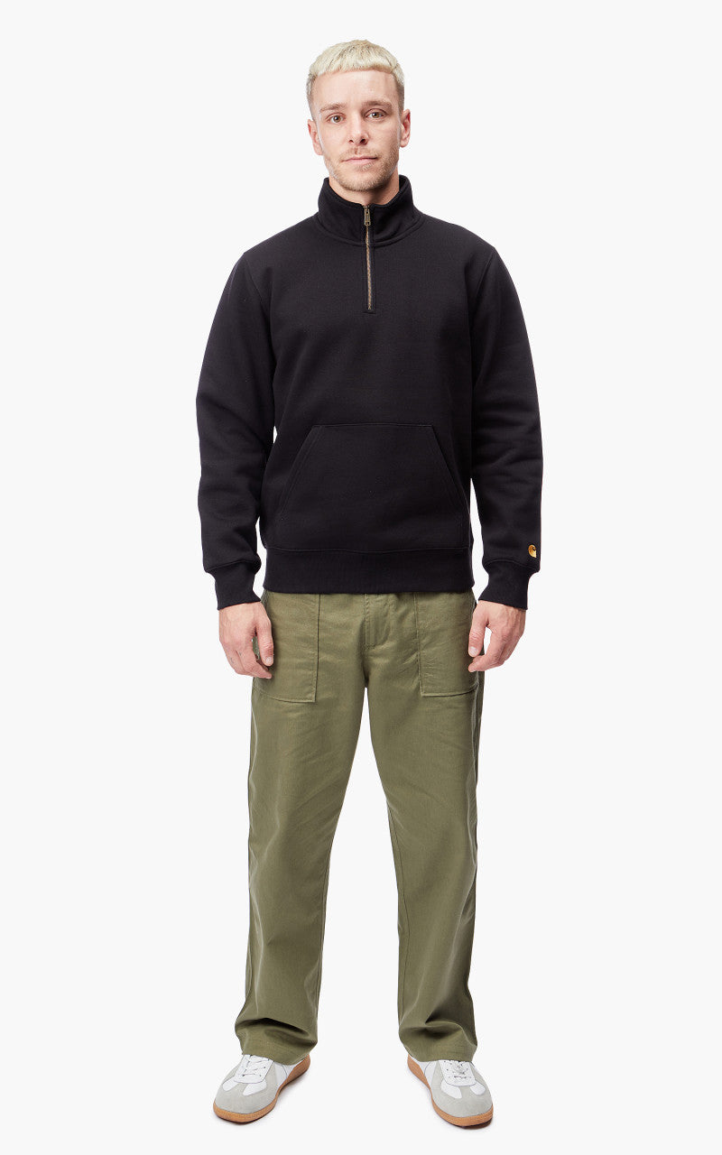 Carhartt WIP Chase Neck Zip Sweatshirt Black/Gold