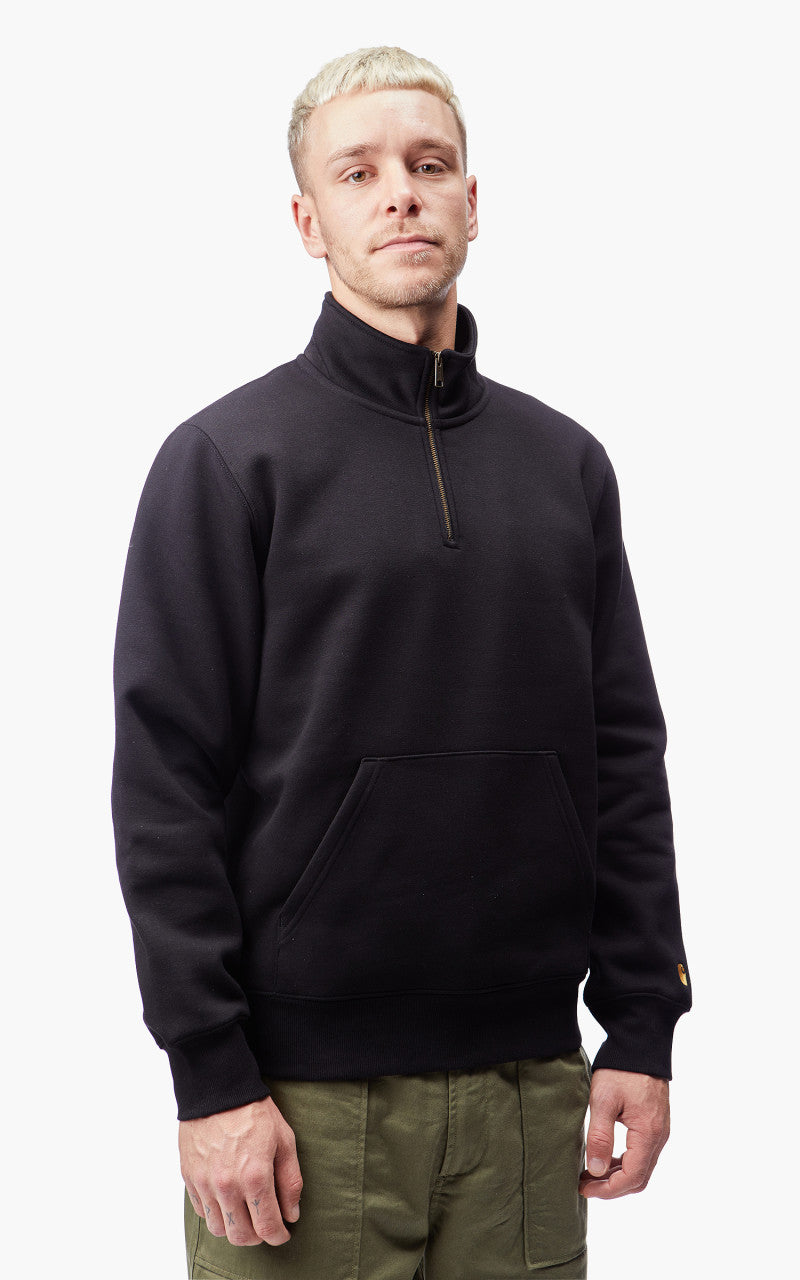 Carhartt WIP Chase Neck Zip Sweatshirt Black/Gold