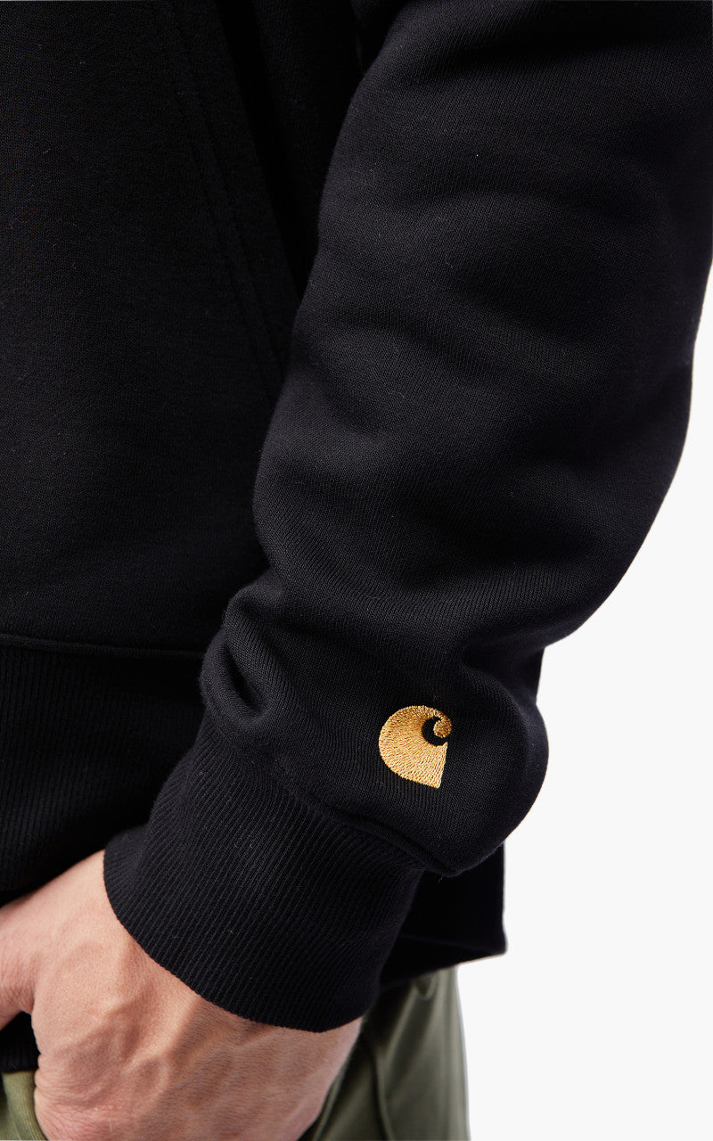 Carhartt WIP Chase Neck Zip Sweatshirt Black/Gold