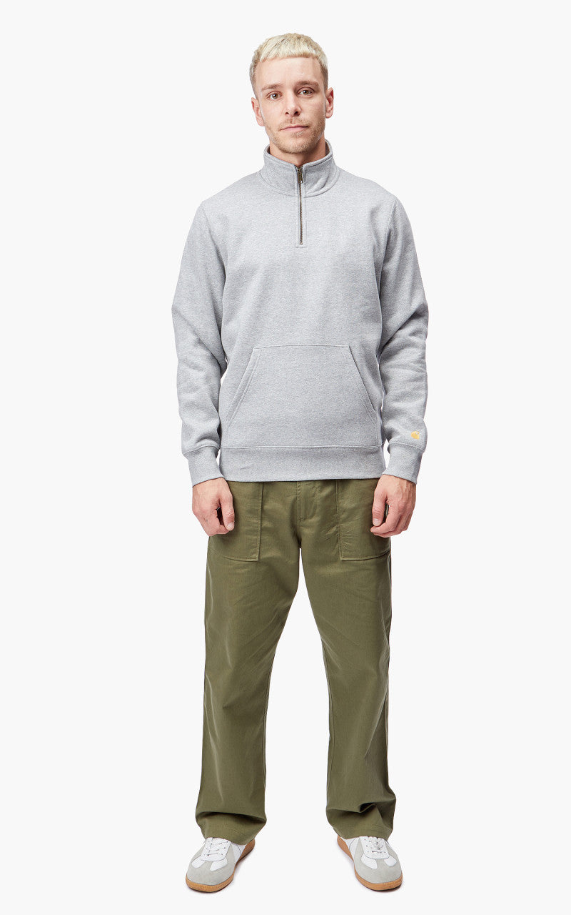 Carhartt WIP Chase Neck Zip Sweatshirt Grey/Gold