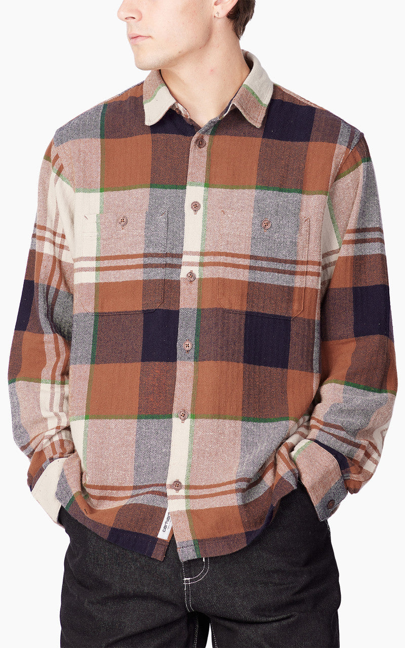 Carhartt WIP L/S Dellinger Shirt Check Beaver