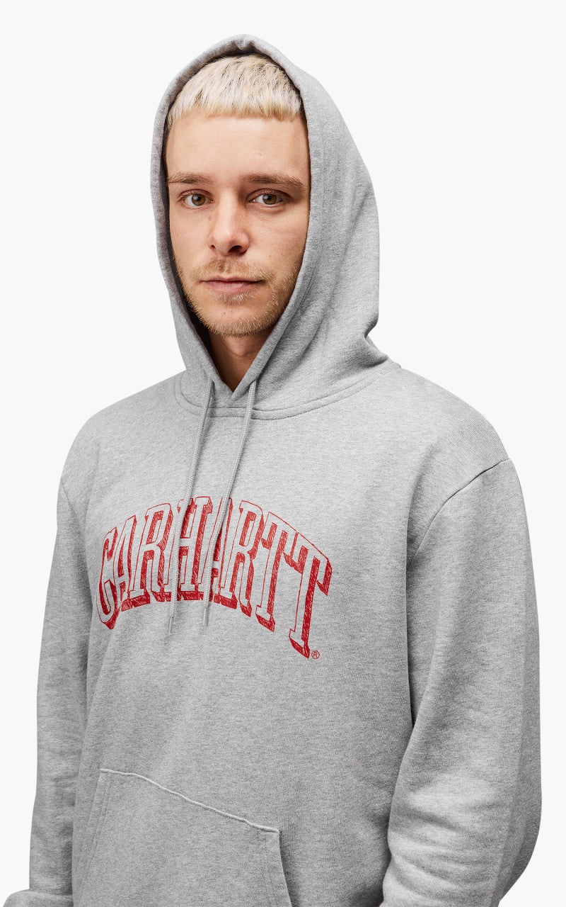 Carhartt WIP Hooded Scrawl Sweatshirt Grey Heather/Rocket
