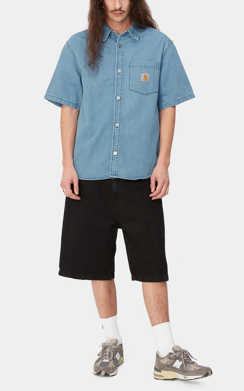 Carhartt WIP S/S Ody Shirt Olympia Denim Blue Stone Bleached
