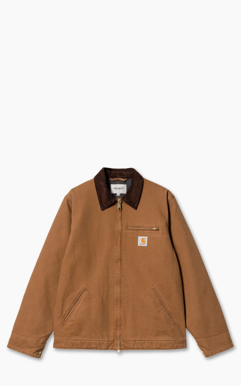 Carhartt WIP Detroit Jacket Dearborn Canvas Heavy Stone Wash Hamilton Brown