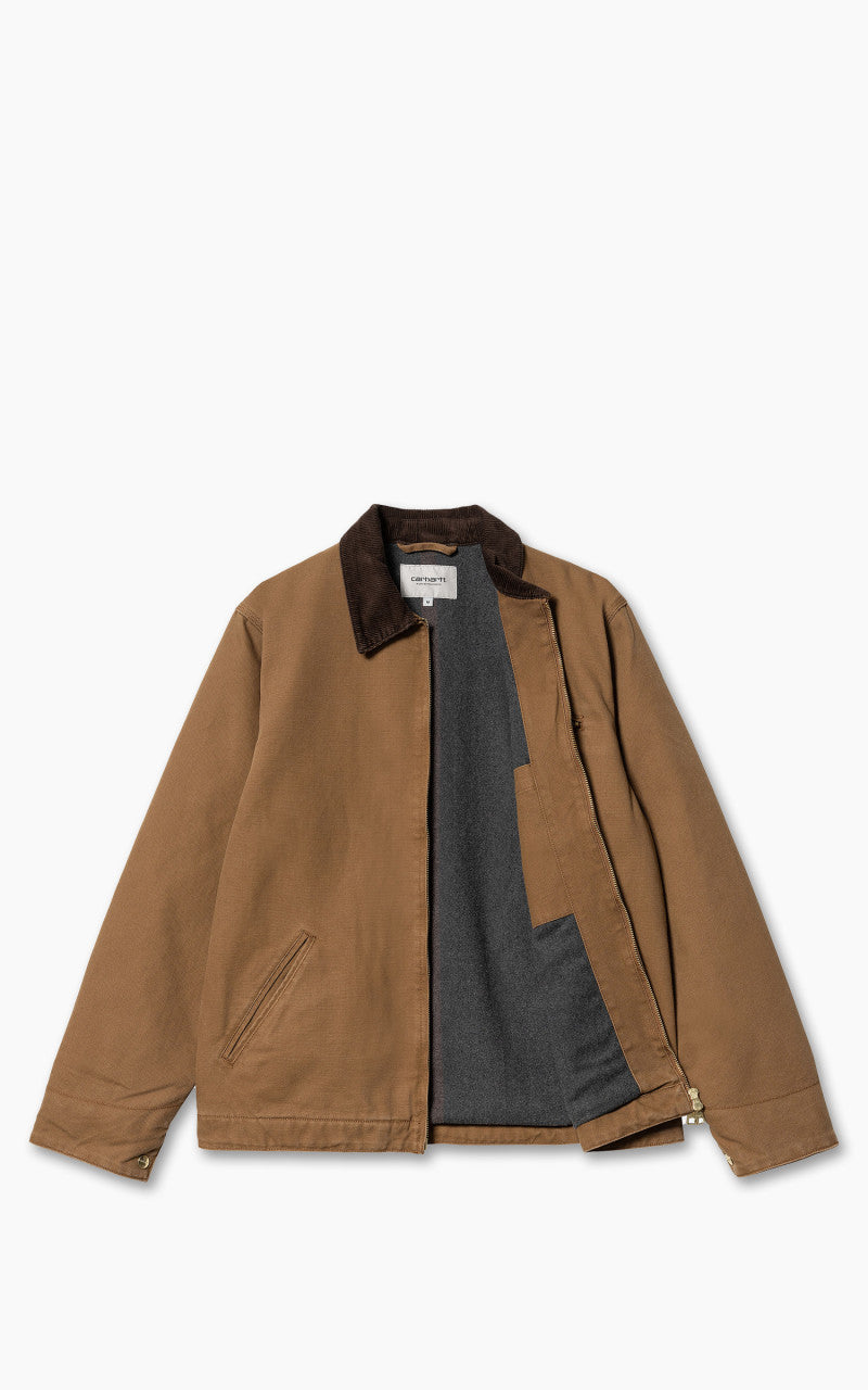 Carhartt WIP Detroit Jacket Dearborn Canvas Heavy Stone Wash Hamilton Brown