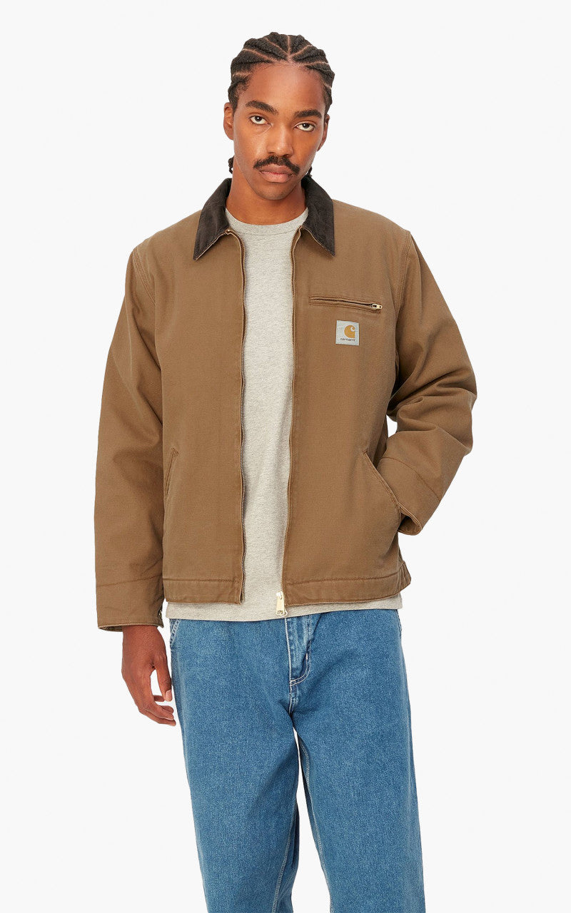 Carhartt WIP Detroit Jacket Dearborn Canvas Heavy Stone Wash Hamilton Brown