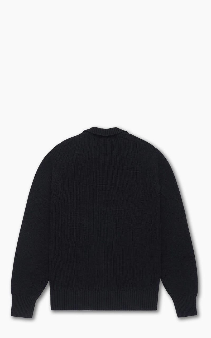 3sixteen Cotton Collared Cardigan Black