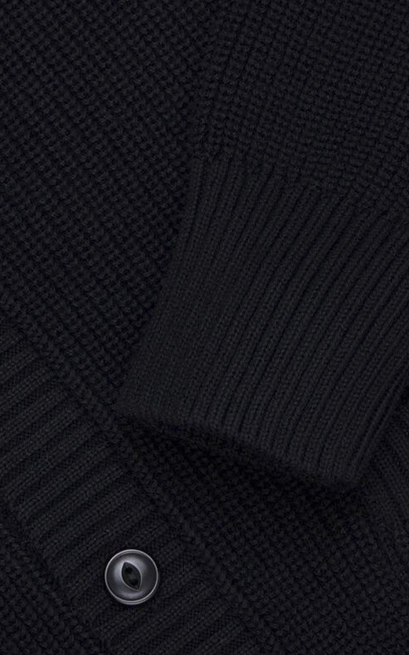 3sixteen Cotton Collared Cardigan Black