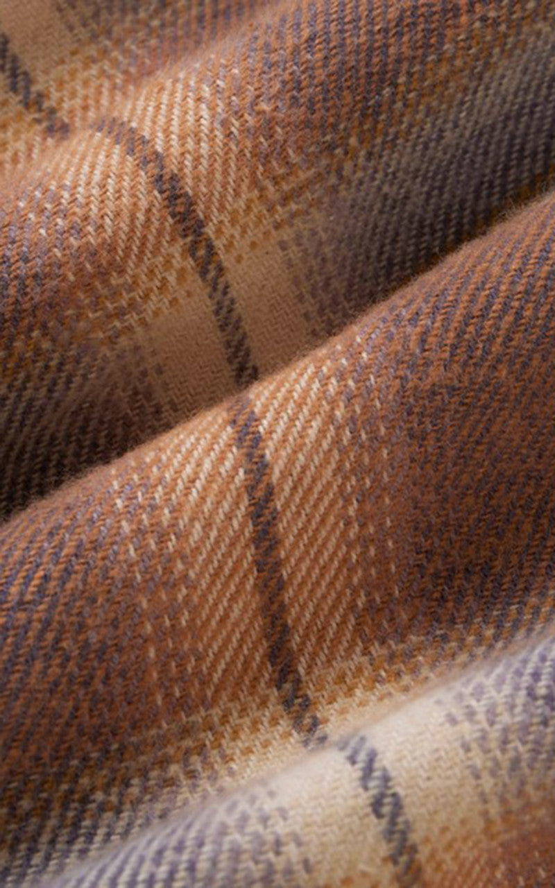 3sixteen Crosscut Flannel Check Tobacco/Ecru Brush