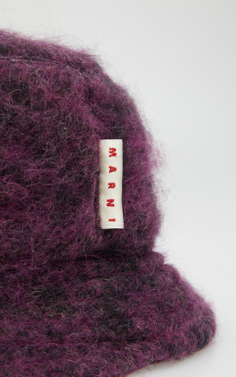 Marni Bucket Hat Brushed Wool Dry Rose