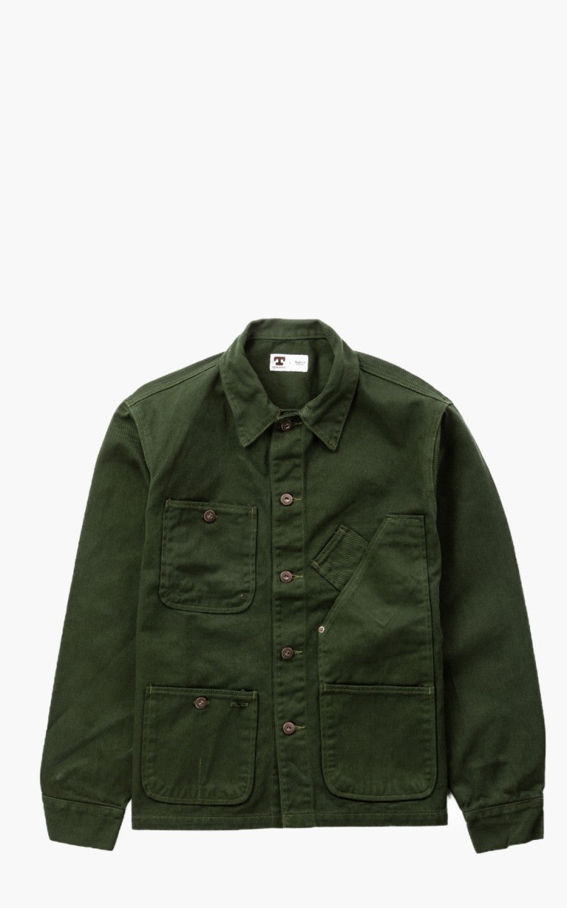 Tellason Coverall Jacket Garment Dyed Denim Dark Green