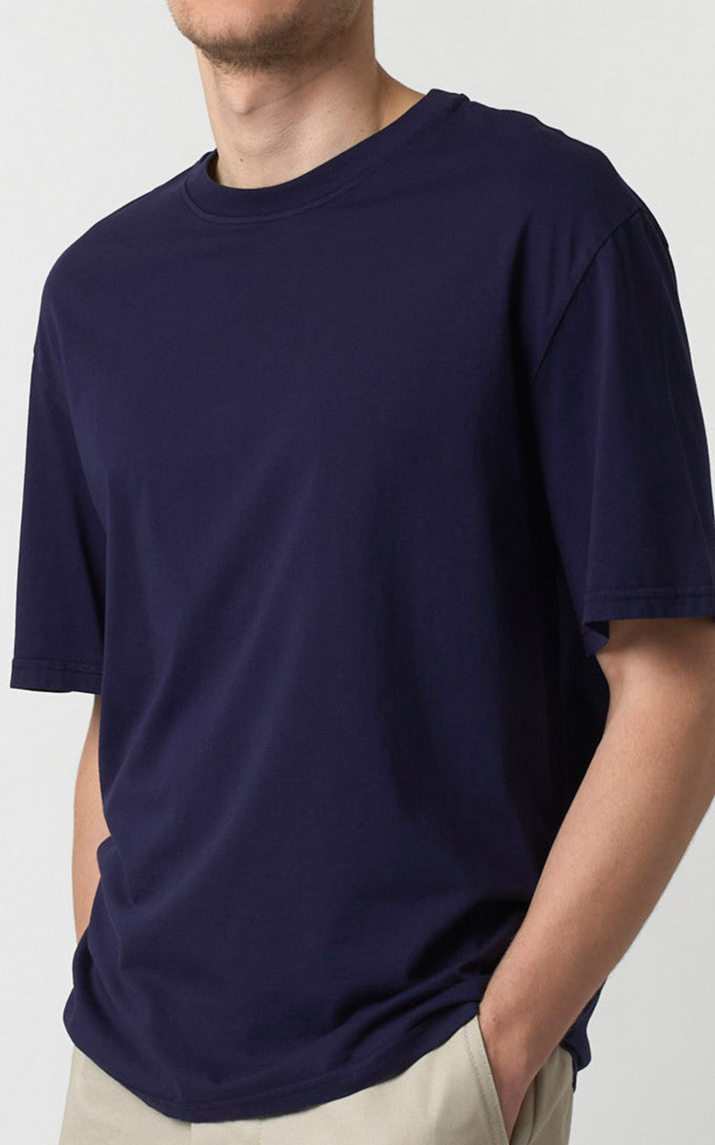 Merz b. Schwanen CTOS02 Oversized Crew Neck Tee Deep Blue