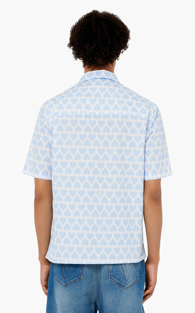 AMI Paris Camp Collar Shirt Sky Blue/Natural White