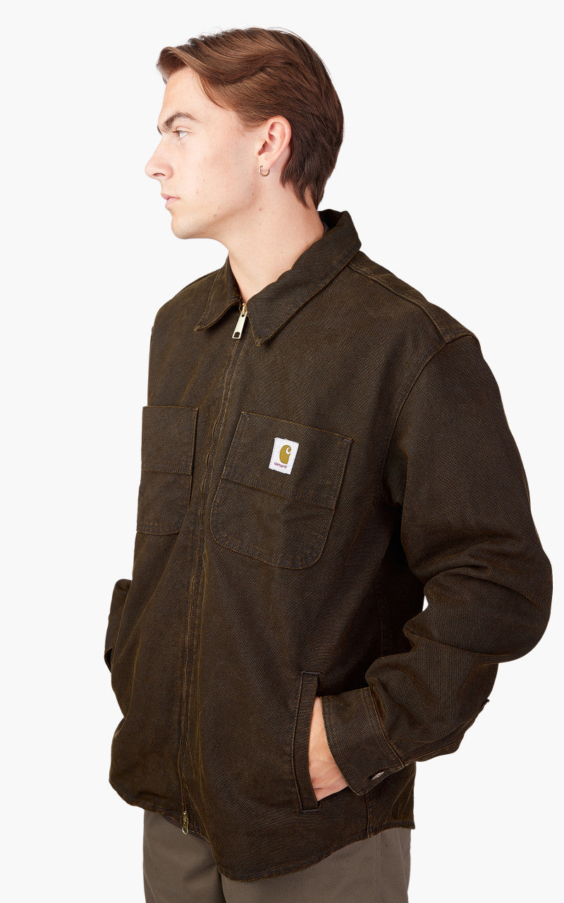 Carhartt WIP Garen Shirt Jac Black/Deep H Brown Stone Washed