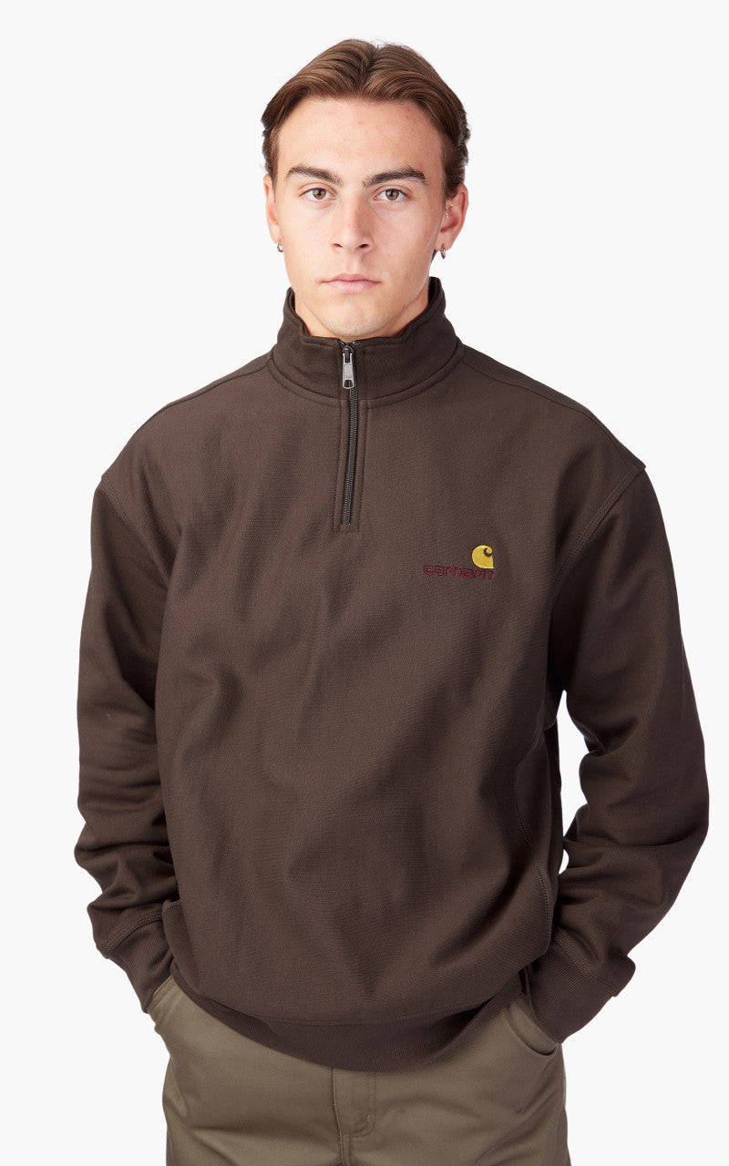 Carhartt WIP Half Zip American Script Sweatshirt Buckeye