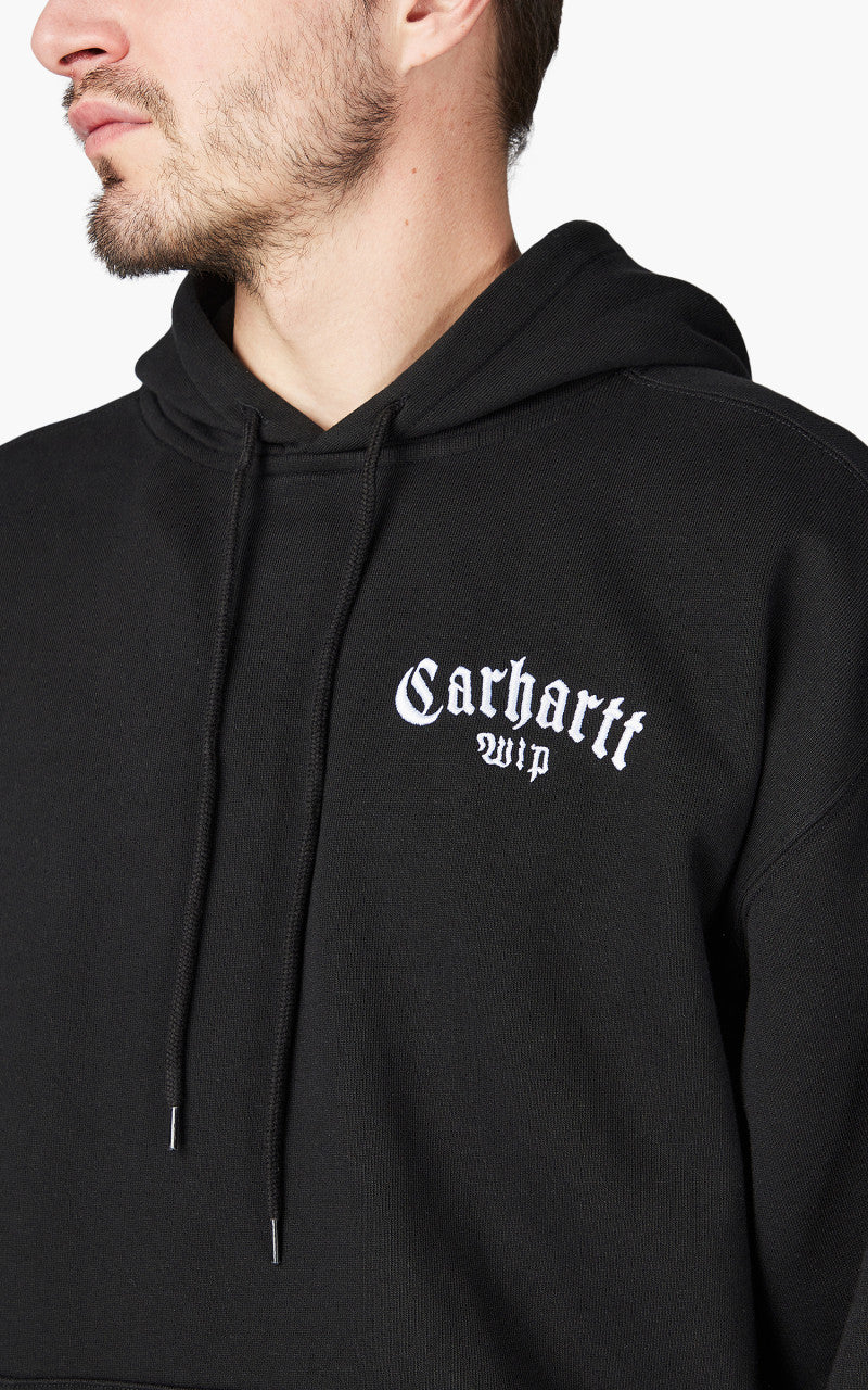 Carhartt WIP Hooded Onyx Script Sweat Black/White