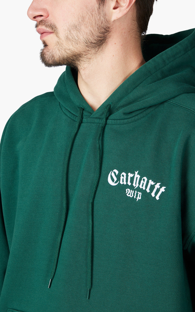 Carhartt WIP Hooded Onyx Script Sweat Chervil/White