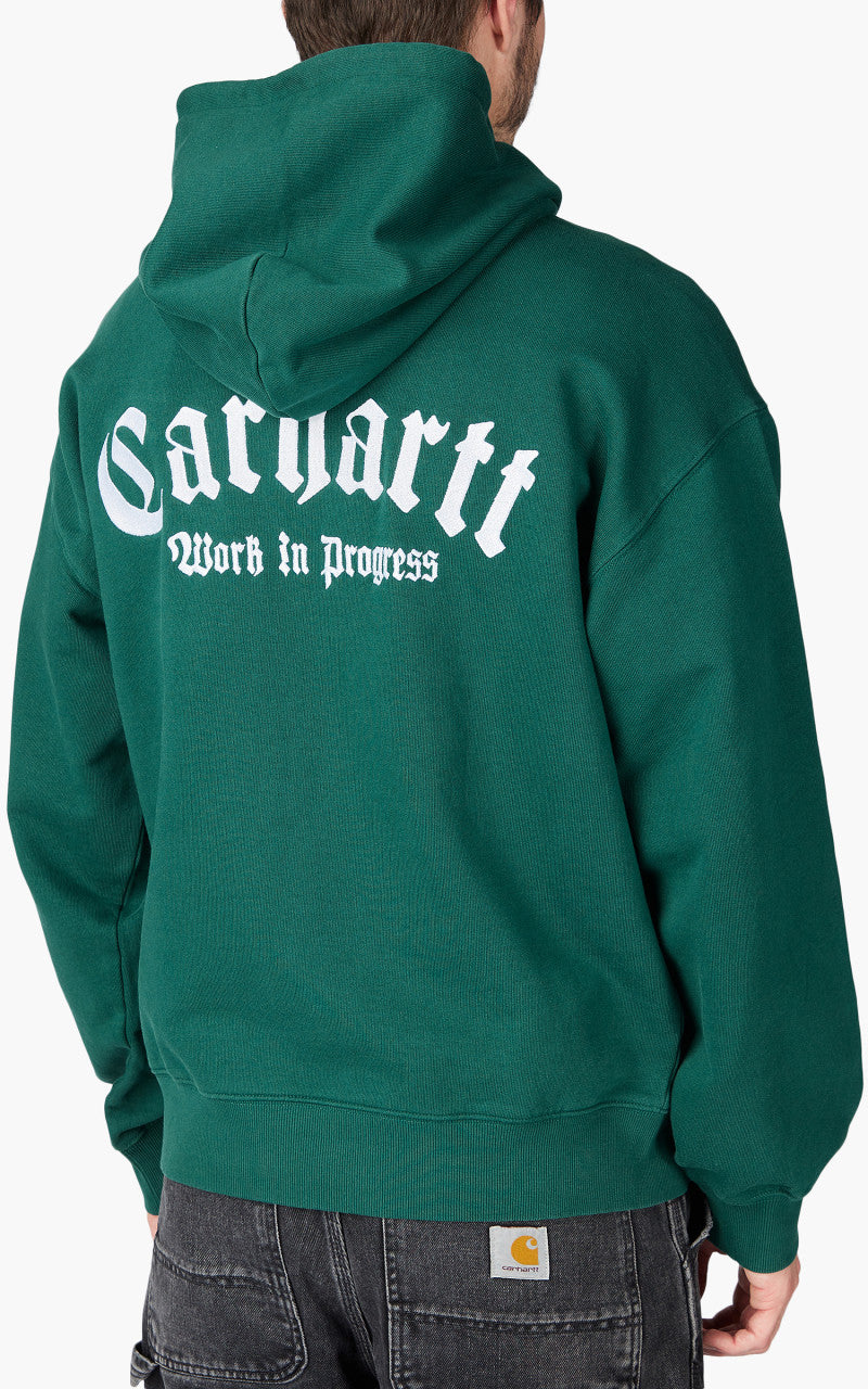Carhartt WIP Hooded Onyx Script Sweat Chervil/White
