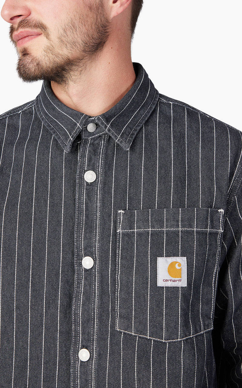 Carhartt WIP Orlean Shirt Jac Orlean Stripe Black/White Stone