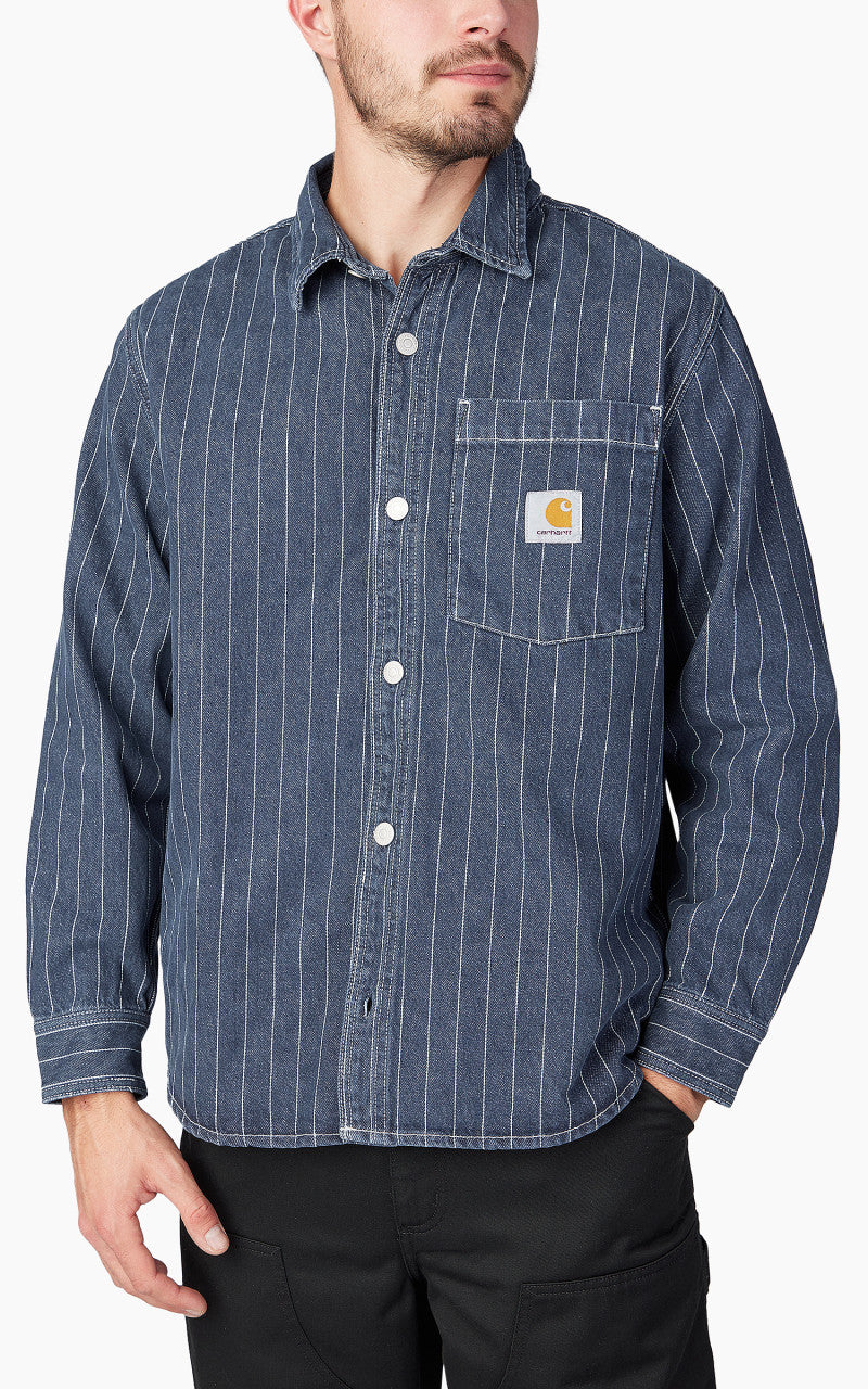 Carhartt WIP Orlean Shirt Jac Orlean Stripe Blue/White Stone