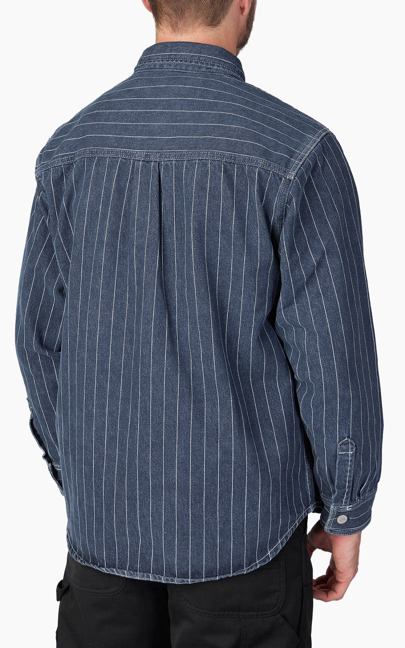 Carhartt WIP Orlean Shirt Jac Orlean Stripe Blue/White Stone