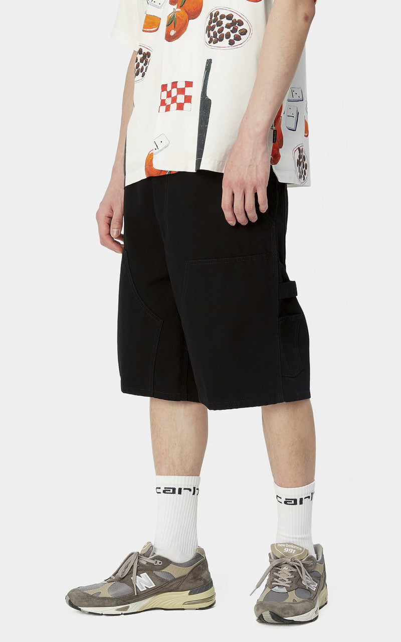 Carhartt WIP Double Knee Short Marshall Canvas Black Rinsed
