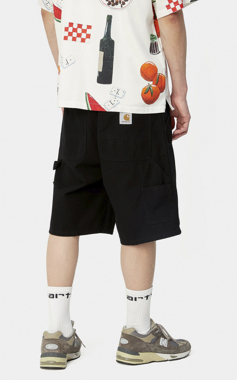 Carhartt WIP Double Knee Short Marshall Canvas Black Rinsed