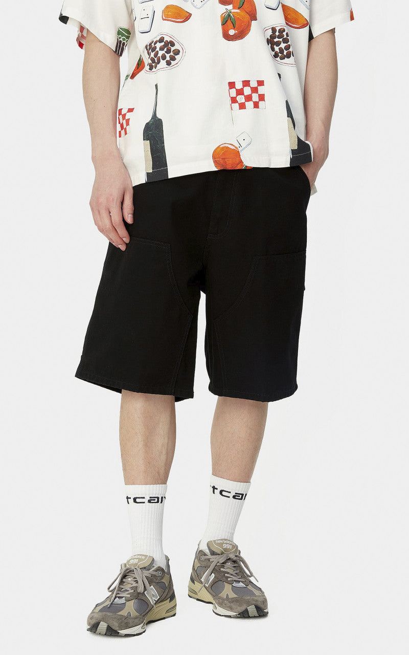 Carhartt WIP Double Knee Short Marshall Canvas Black Rinsed