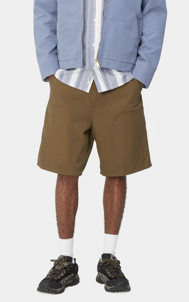 Carhartt WIP Double Knee Short Marshall Canvas Hamilton Brown Rinsed