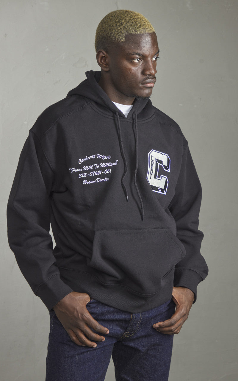 Carhartt WIP Hooded Brown Ducks Sweatshirt Black